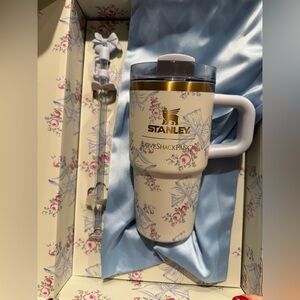 Blue Loveshack Fancy Stanley cup 20 oz quencher h2.o tumbler with bows